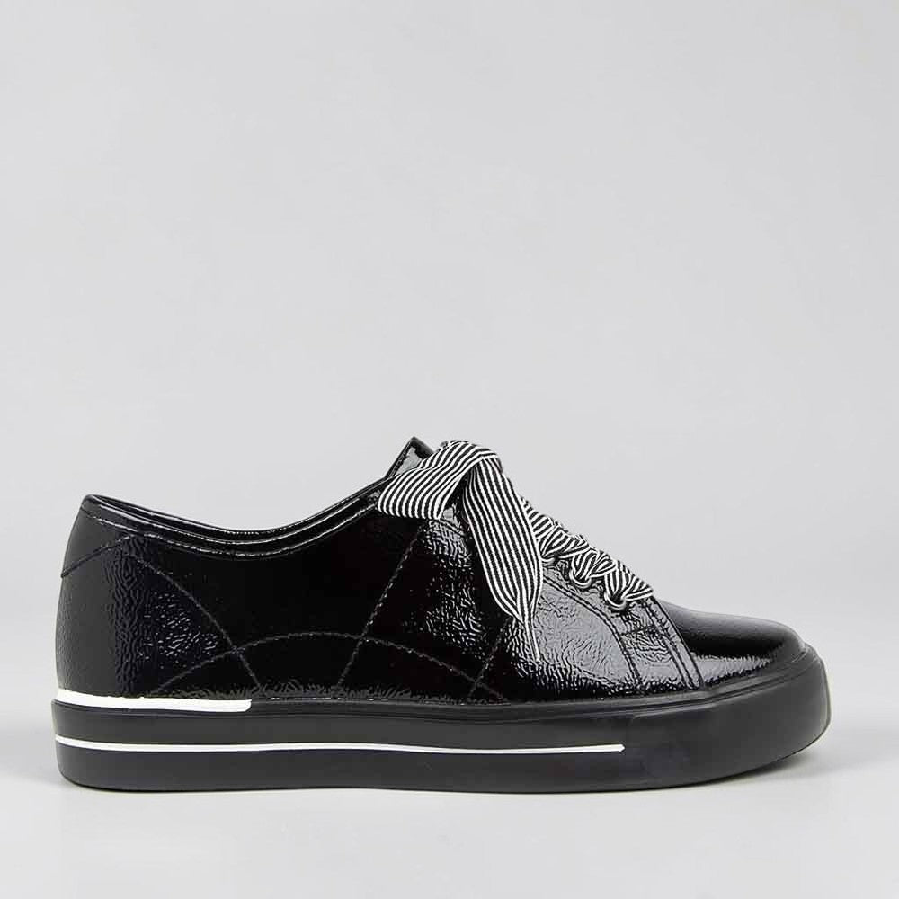 ZIERA ASHLEEN BLACK PATENT - Women sneakers - Collective Shoes 