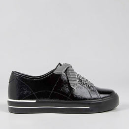 ZIERA ASHLEEN BLACK PATENT - Women sneakers - Collective Shoes 