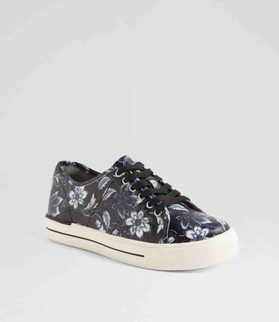 ZIERA ASHLEEN BLACK WHITE FLOWER - Women sneakers - Collective Shoes 