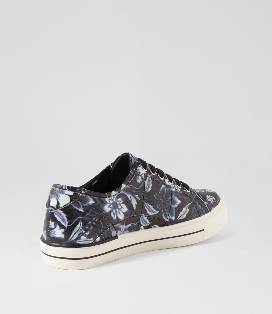ZIERA ASHLEEN BLACK WHITE FLOWER - Women sneakers - Collective Shoes 
