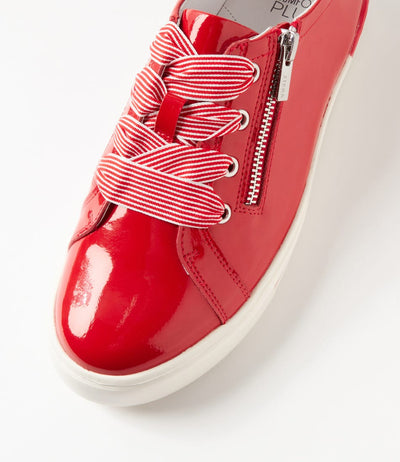 ZIERA AUDRY RED WHITE PATENT - Women sneakers - Collective Shoes 