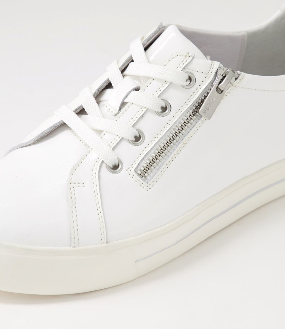 ZIERA AUDRY WHITE PATENT - Women sneakers - Collective Shoes 