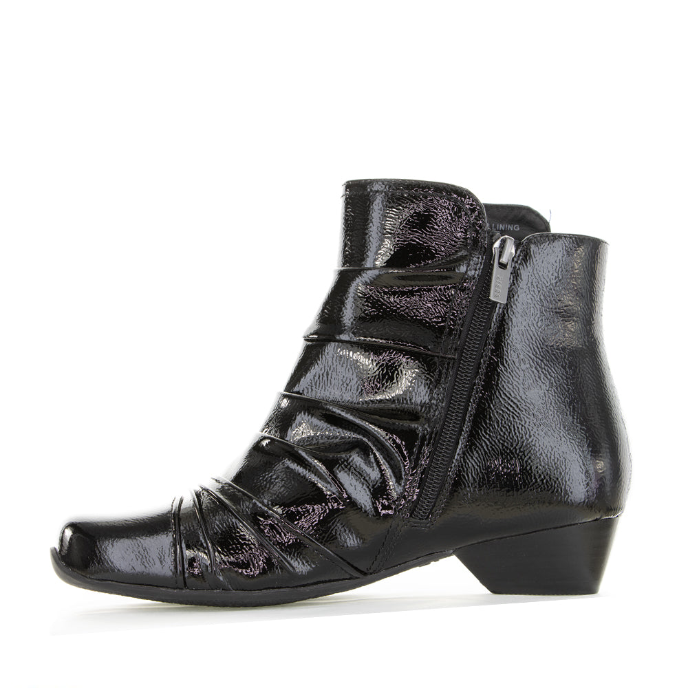 ZIERA CAMRYN BLACK PATENT - Women Boots - Collective Shoes 
