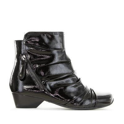 ZIERA CAMRYN BLACK PATENT - Women Boots - Collective Shoes 