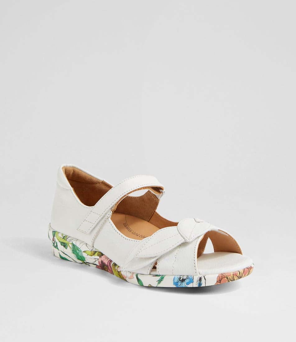 ZIERA DISCO WHITE BRIGHT FLORAL - Women Sandals - Collective Shoes 
