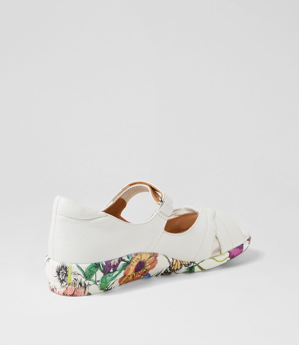 ZIERA DISCO WHITE BRIGHT FLORAL - Women Sandals - Collective Shoes 
