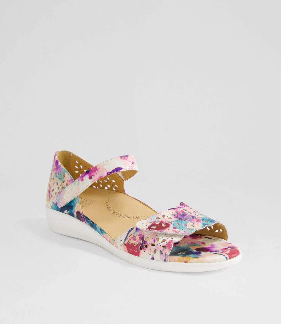 ZIERA DUSTY PANSY FLORAL - Women Sandals - Collective Shoes 