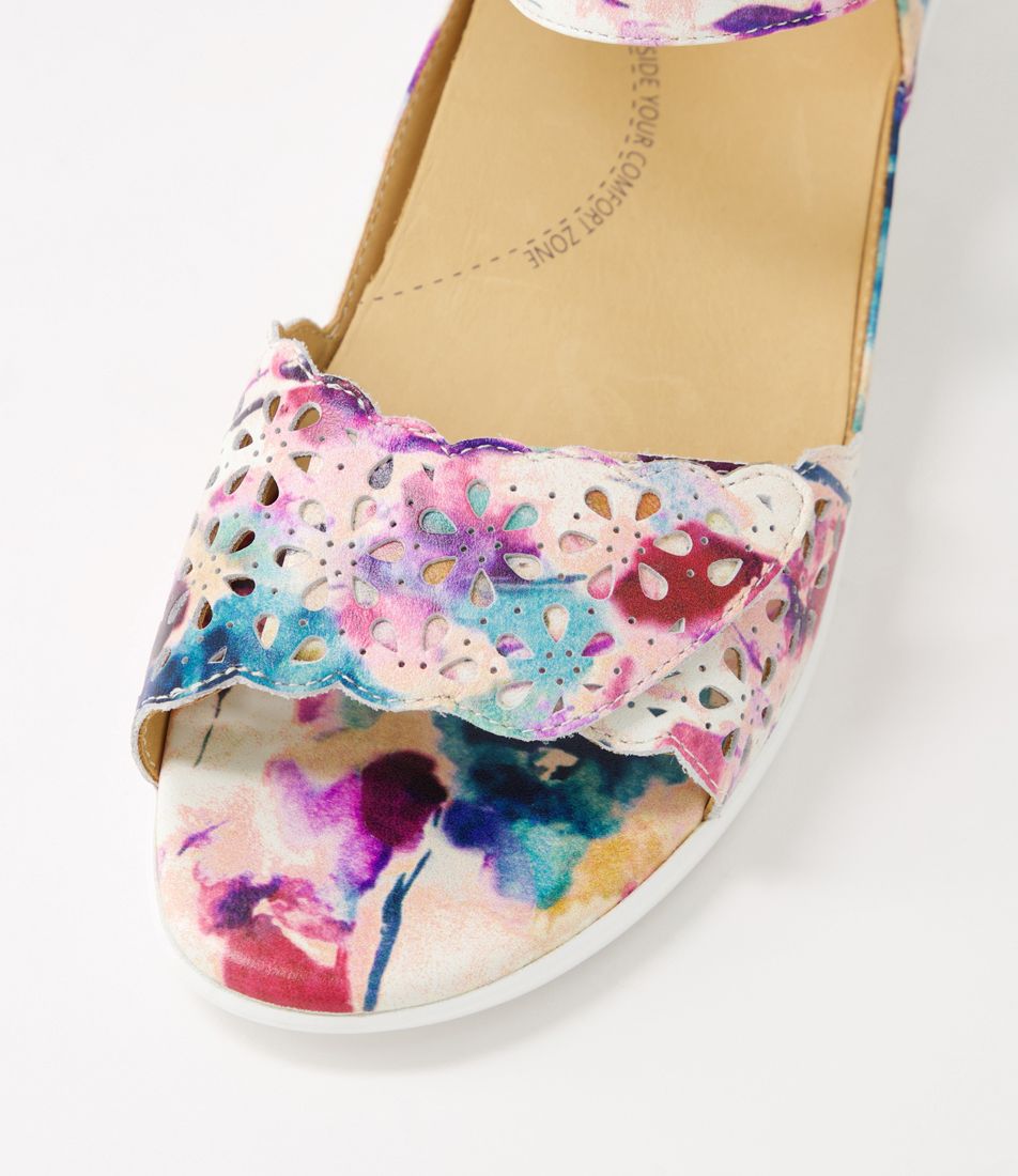ZIERA DUSTY PANSY FLORAL - Women Sandals - Collective Shoes 