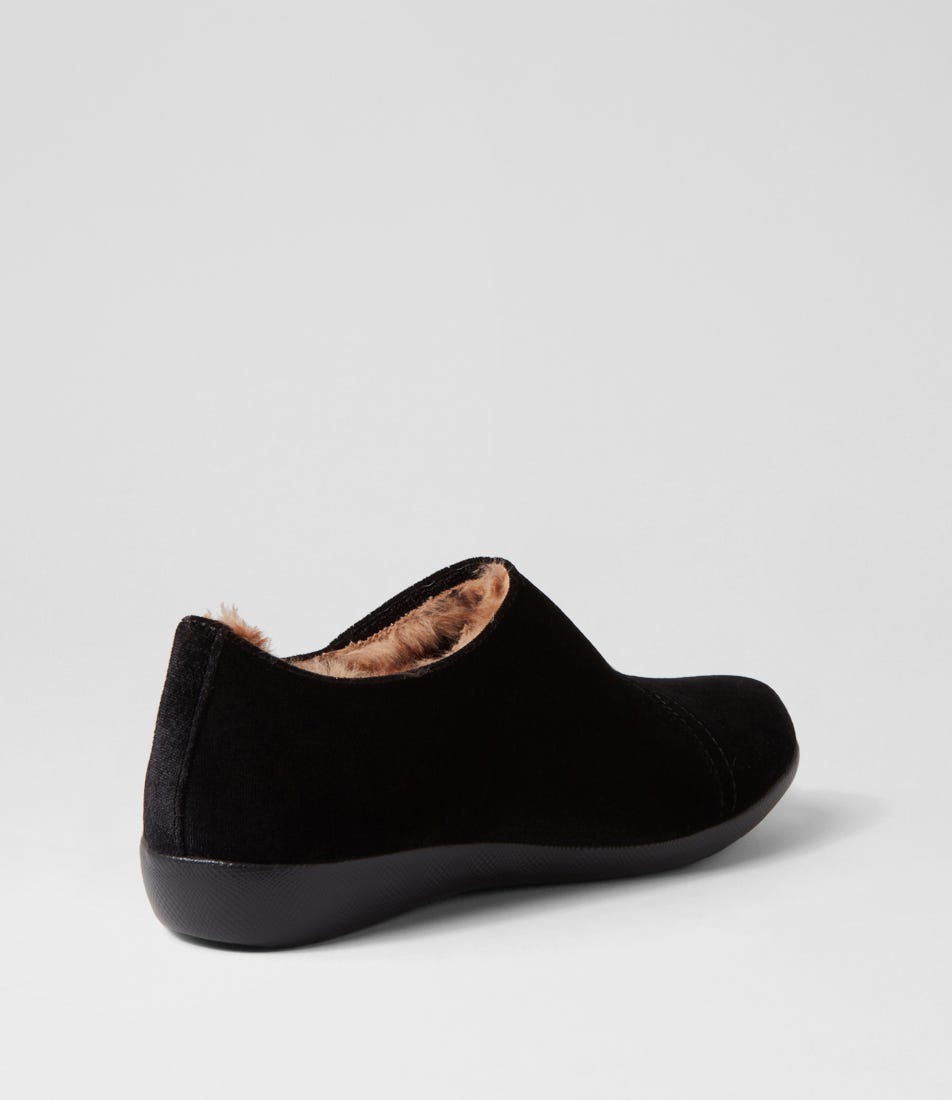 ZIERA FLISS BLACK VELVET - Women Slip On - Collective Shoes 