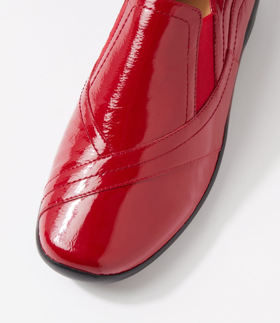 ZIERA JAVA DARK RED PATENT - Women Slip On - Collective Shoes 