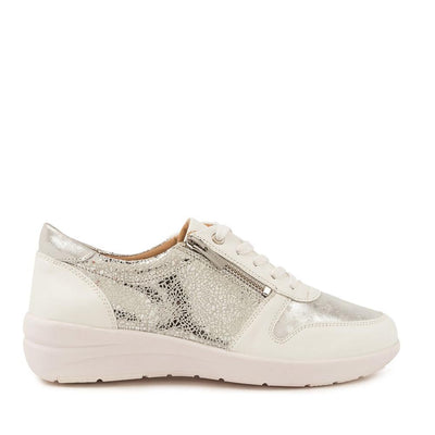 ZIERA NEWTON WHITE SILVER - Women sneakers - Collective Shoes 