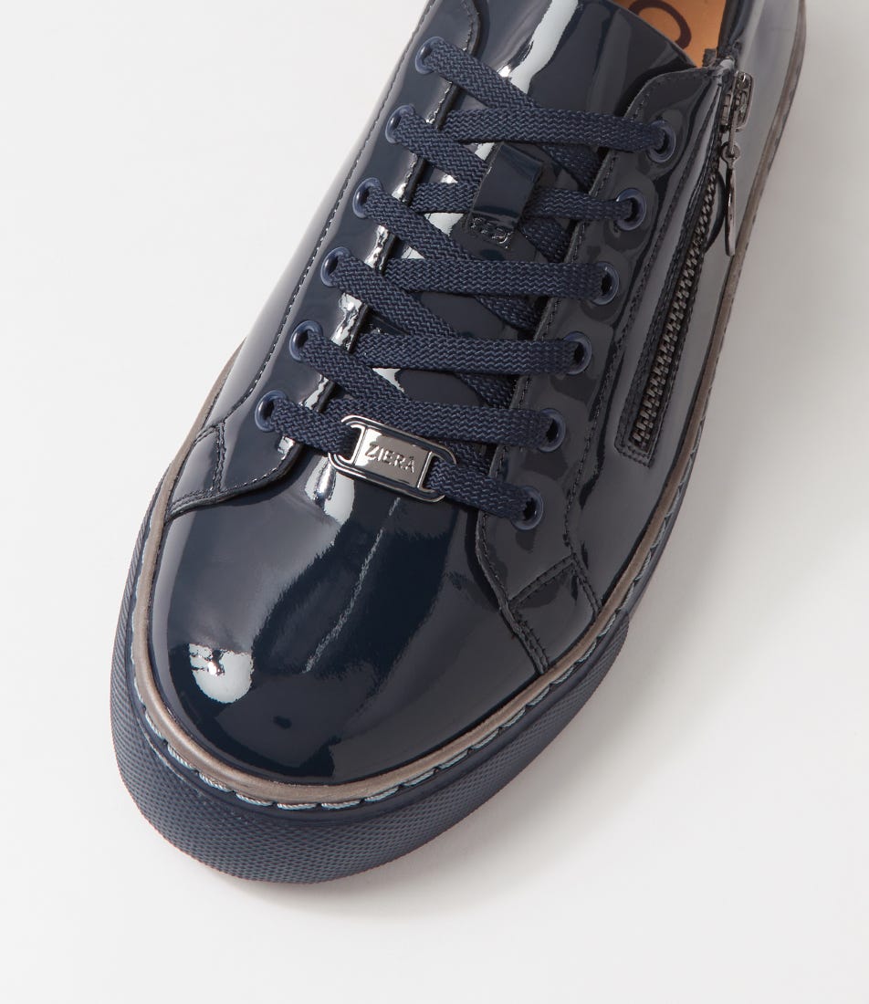 ZIERA PAMELA NAVY PEWTER PATENT - Women sneakers - Collective Shoes 