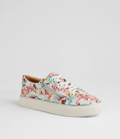 ZIERA PAMELA WHITE FLORAL EMBOSSED - Women sneakers - Collective Shoes 