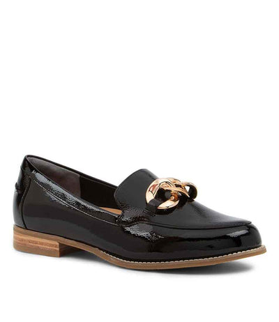 ZIERA TAMYA BLACK PATENT - Women Loafers - Collective Shoes 