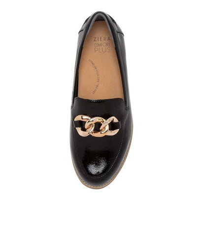 ZIERA TAMYA BLACK PATENT - Women Loafers - Collective Shoes 