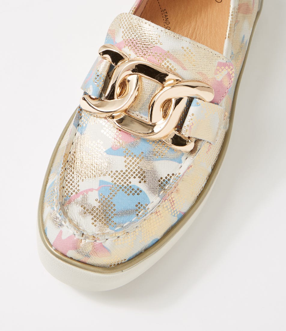 ZIERA ZURINA GOLD PASTEL - Women Loafers - Collective Shoes 