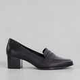 Load image into Gallery viewer, ZIERA VAMITY BLACK LEATHER - Women Heels - Collective Shoes 
