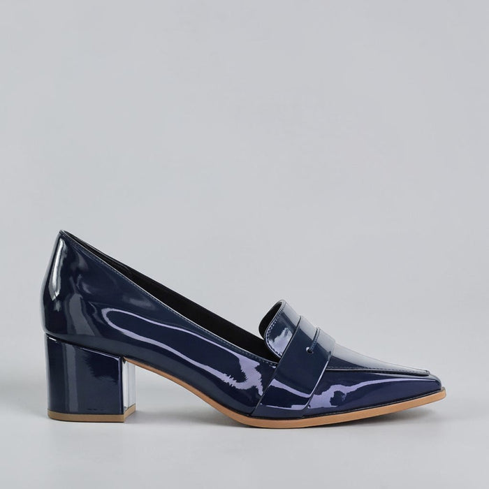 ZIERA VAMITY NAVY PATENT - Women Heels - Collective Shoes 