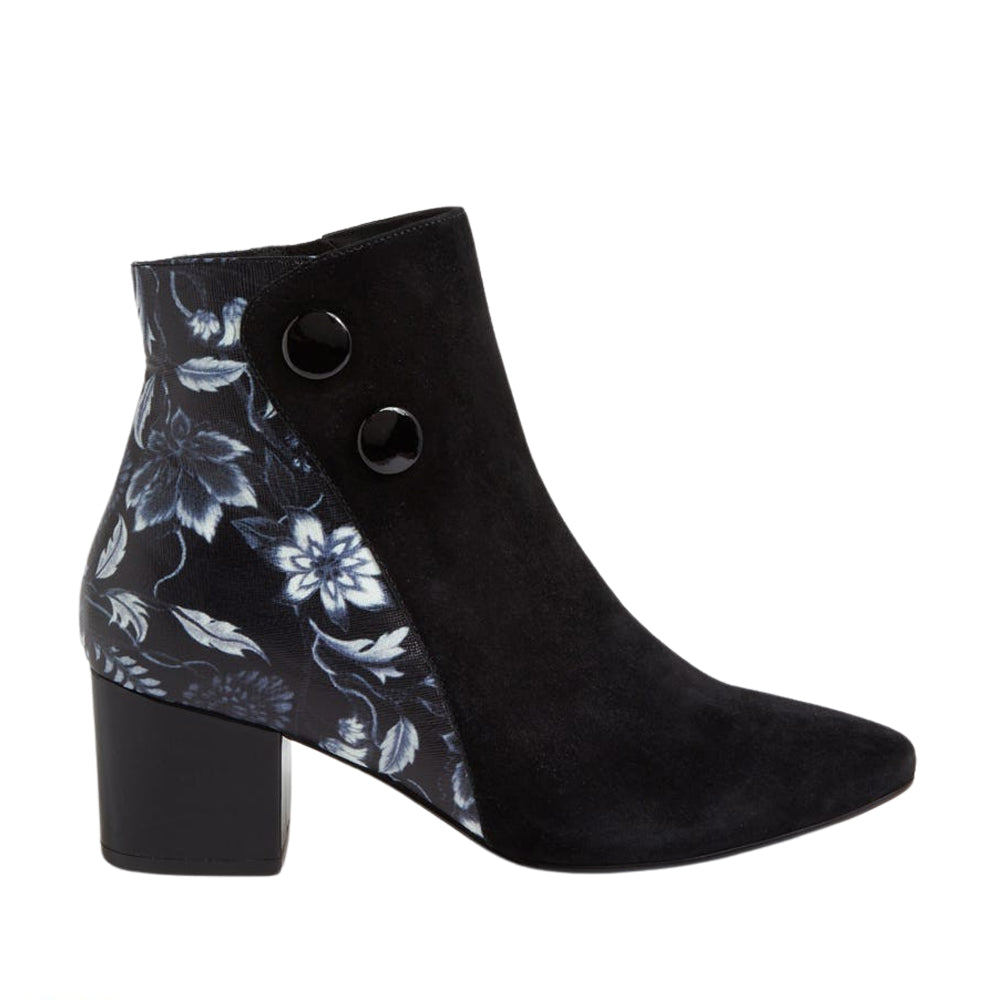 ZIERA VEYDA BLACK WHITE FLOWER - Women Boots - Collective Shoes 