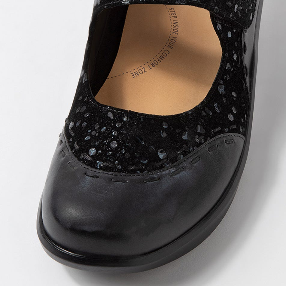 ZIERA GUMMIBEAR BLACK SPARKLEY - Women Sandals - Collective Shoes 