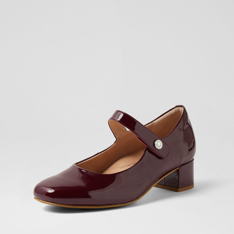 ZIERA KITTY BURGUNDY PATENT - Women Heels - Collective Shoes 