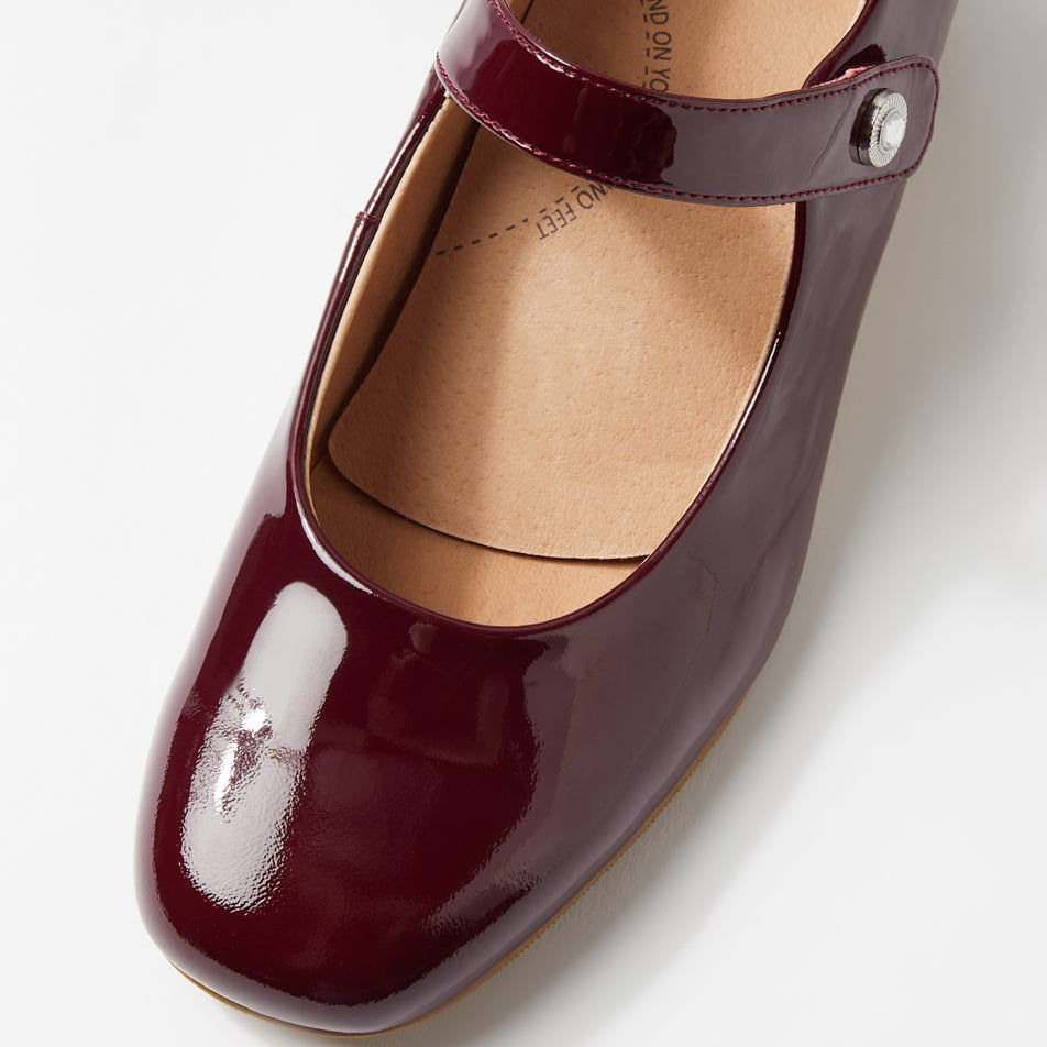 ZIERA KITTY BURGUNDY PATENT - Women Heels - Collective Shoes 