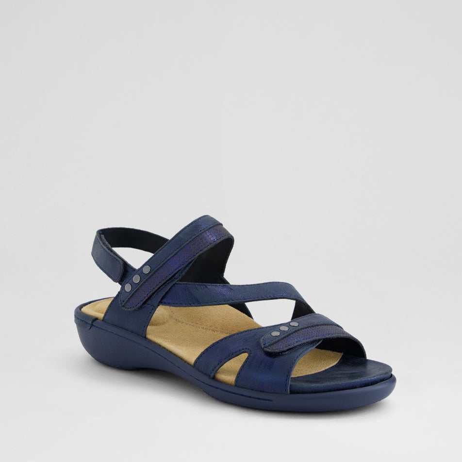 ZIERA BEAUX NAVY SCRATCH CUT - Women Sandals - Collective Shoes 