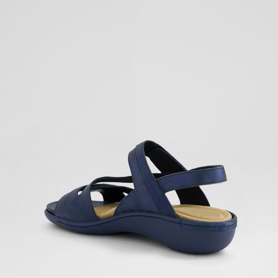 ZIERA BEAUX NAVY SCRATCH CUT - Women Sandals - Collective Shoes 