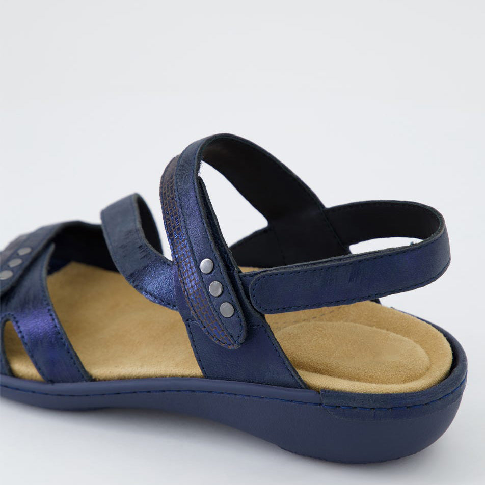 ZIERA BEAUX NAVY SCRATCH CUT - Women Sandals - Collective Shoes 