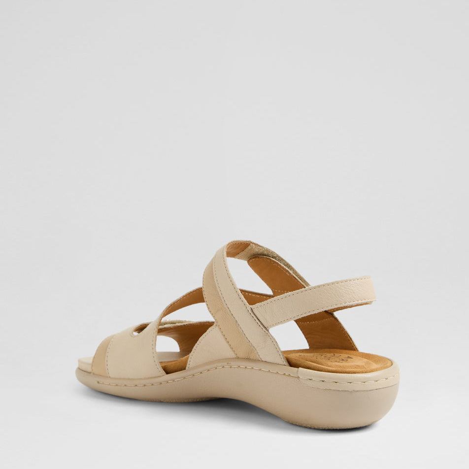 ZIERA BEAUX VANILLA CAMEL - Women Sandals - Collective Shoes 