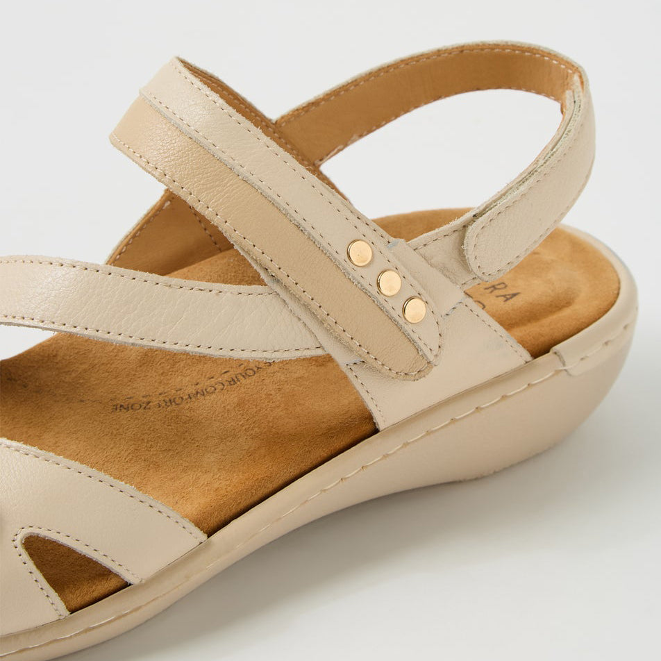 ZIERA BEAUX VANILLA CAMEL - Women Sandals - Collective Shoes 