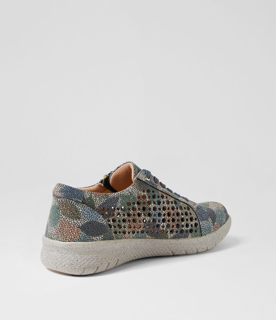 ZIERA SHOVO BLUE LEAF MULTI - Women sneakers - Collective Shoes 