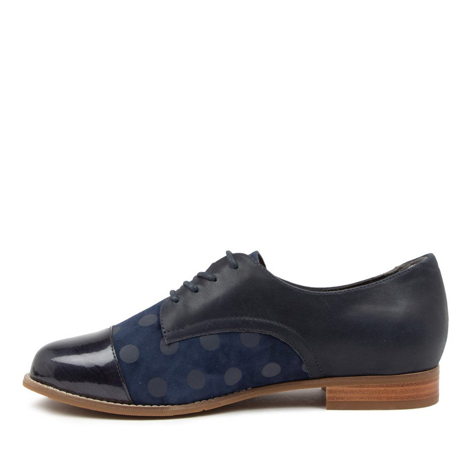 ZIERA TOBIN NAVY ROYAL - Women Oxford / Brogue Shoes - Collective Shoes 