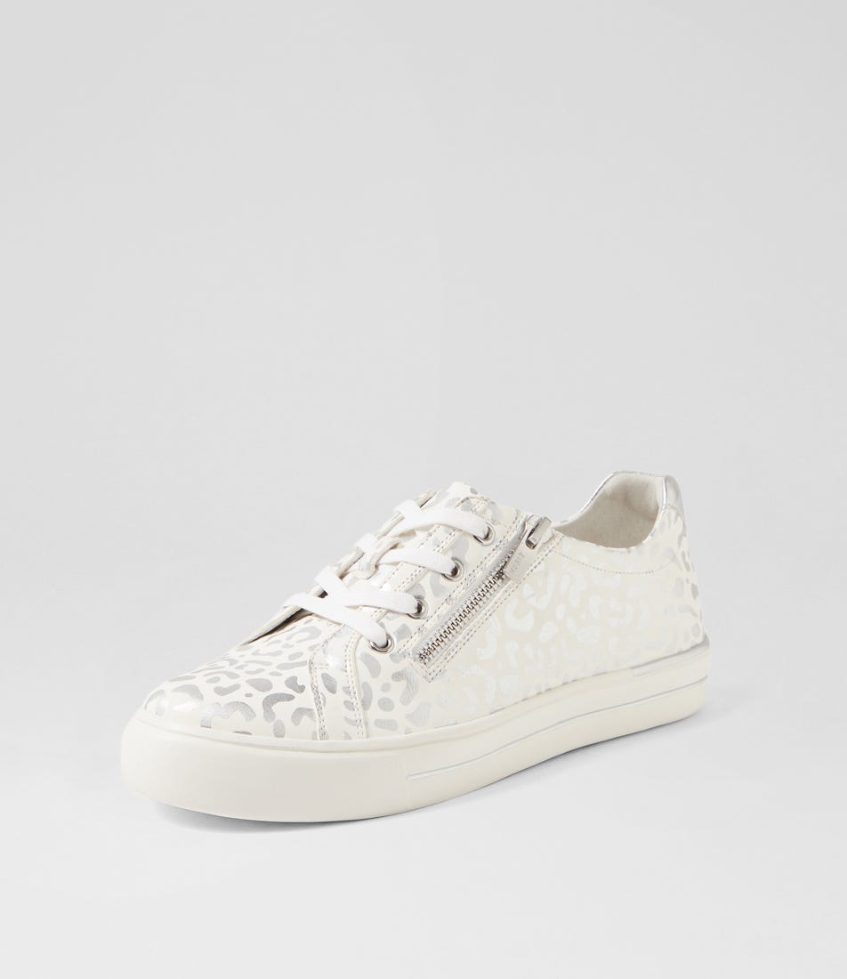 ZIERA AUDRY WHITE SILVER LEO - Women sneakers - Collective Shoes 
