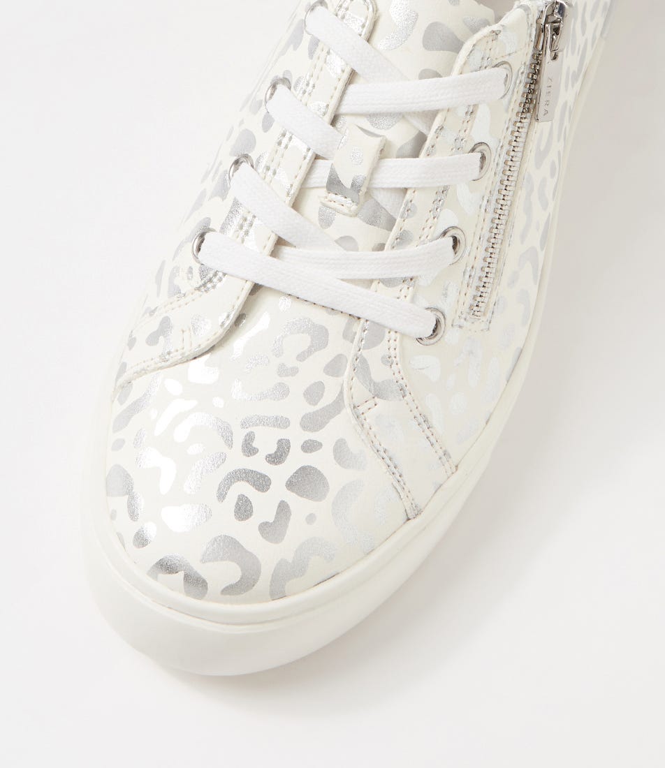 ZIERA AUDRY WHITE SILVER LEO - Women sneakers - Collective Shoes 