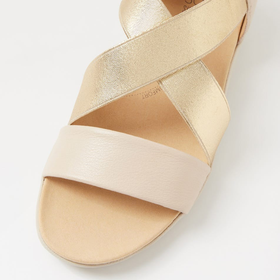 ZIERA UMATO VANILLA PALE GOLD - Women Sandals - Collective Shoes 