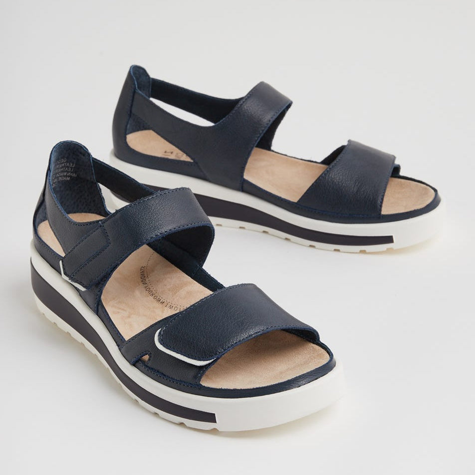 ZIERA GEDD NAVY WHITE - Women Sandals - Collective Shoes 