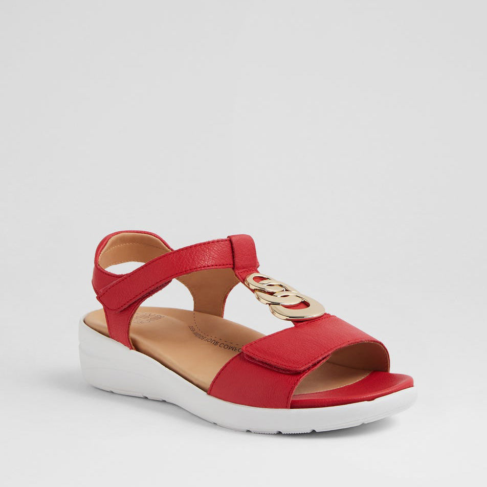 ZIERA NAVVON RED - Women Sandals - Collective Shoes 