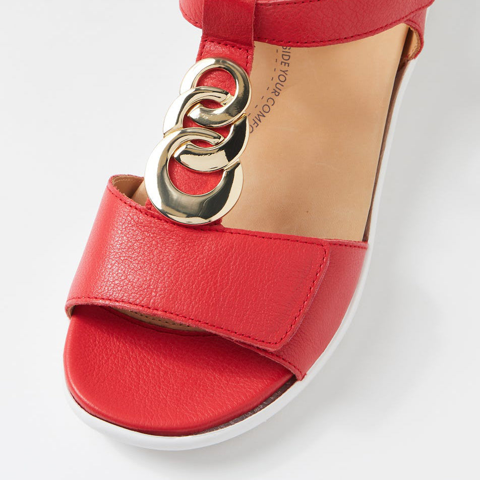 ZIERA NAVVON RED - Women Sandals - Collective Shoes 