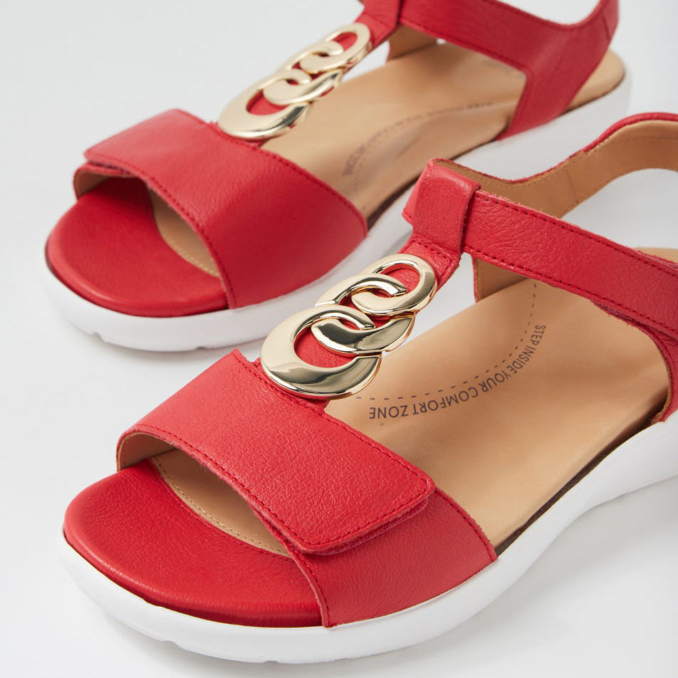 ZIERA NAVVON RED - Women Sandals - Collective Shoes 