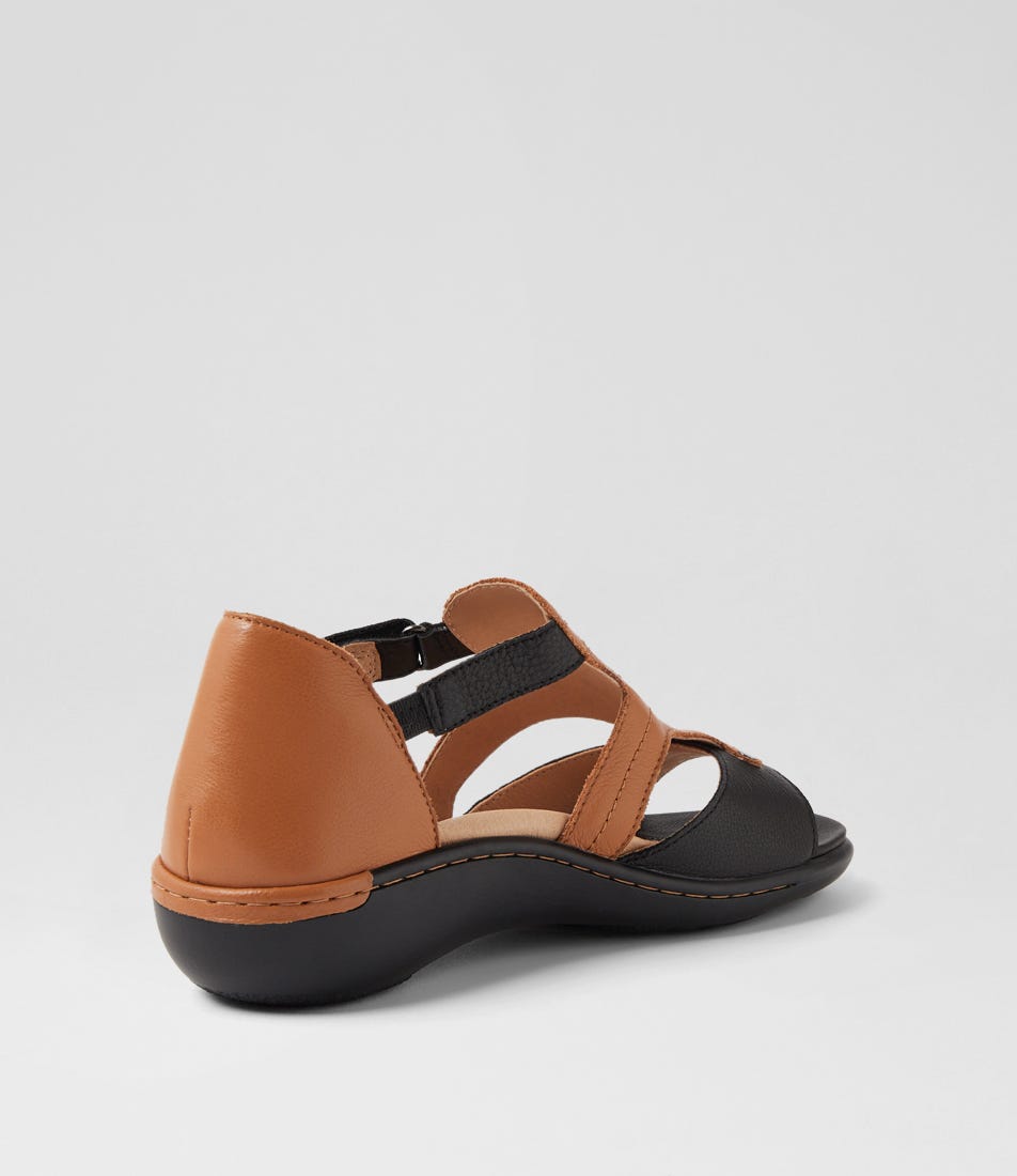 ZIERA BACE BLACK DARK TAN - Women Sandals - Collective Shoes 