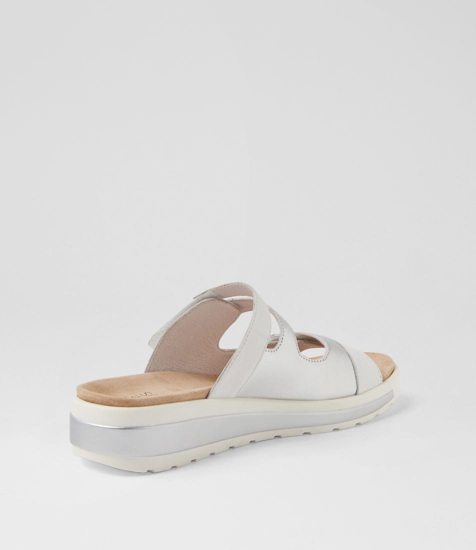 ZIERA GENRA WHITE SILVER - Women Mules - Collective Shoes 