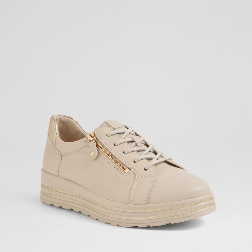 ZIERA VAMRA ALMOND PALE GOLD - Women Sneakers - Collective Shoes 