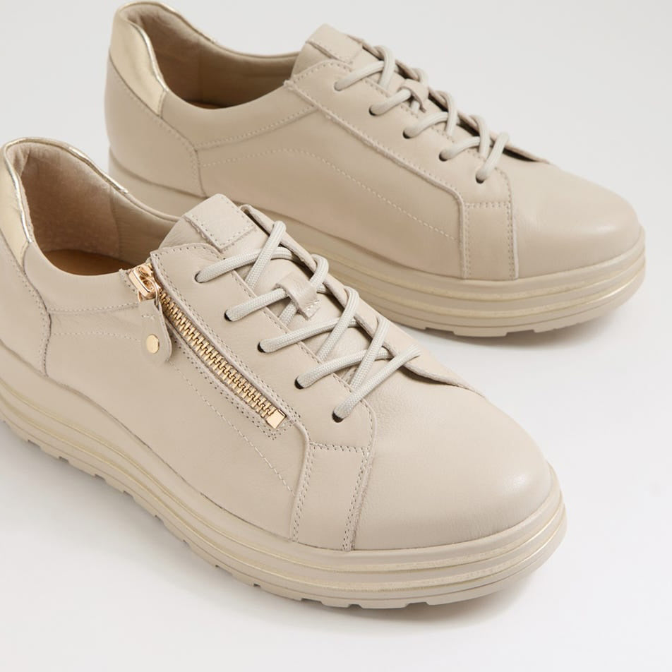 ZIERA VAMRA ALMOND PALE GOLD - Women Sneakers - Collective Shoes 