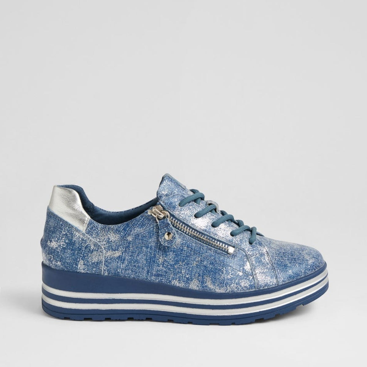 ZIERA VAMRA DENIM LIZARD SILVER