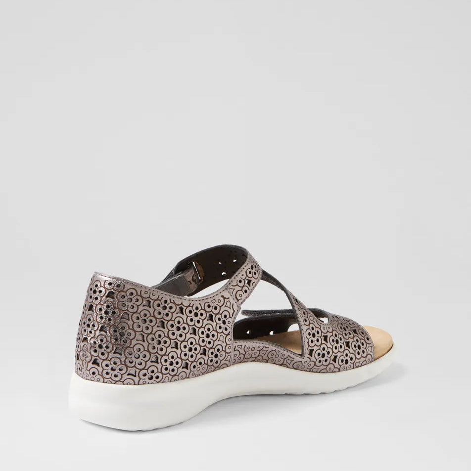 ZIERA BIZZA PEWTER WHITE - Women Sandals - Collective Shoes 