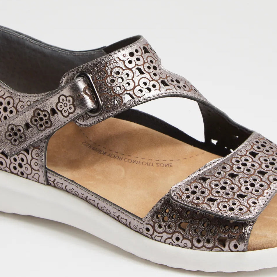 ZIERA BIZZA PEWTER WHITE - Women Sandals - Collective Shoes 