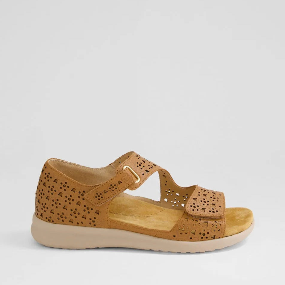 ZIERA BIZZA DARK TAN ALMOND - Women Sandals - Collective Shoes 