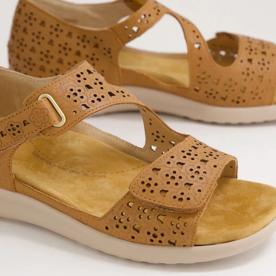 ZIERA BIZZA DARK TAN ALMOND - Women Sandals - Collective Shoes 