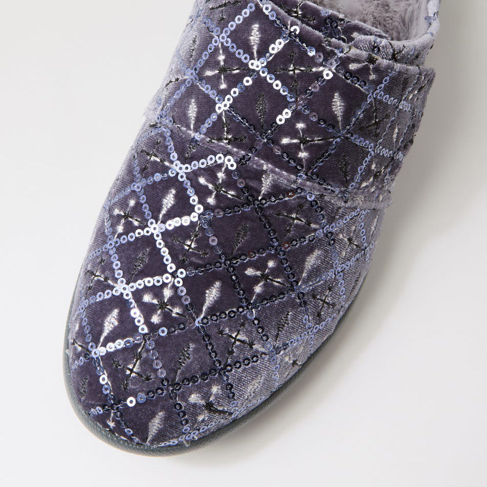 ZIERA FOSCO GREY DIAMOND - Women slippers - Collective Shoes 
